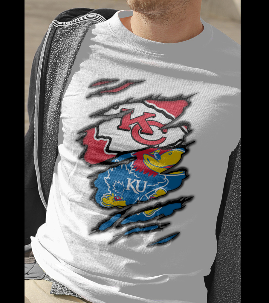 Kansas City Chiefs KU Jayhawks Logo Mashup T-Shirt