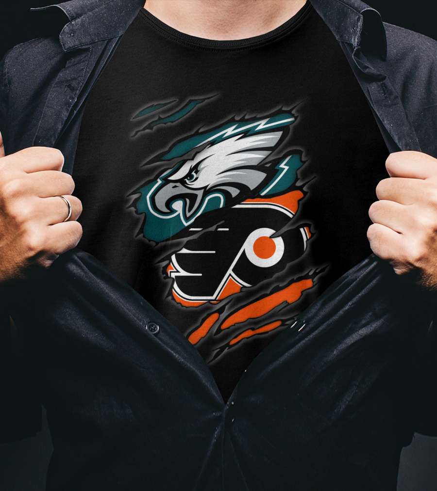 Eagles Flyers Football Hockey Team Logo Mashup T-Shirt