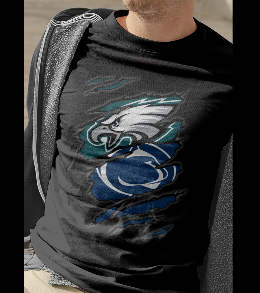 Eagles Penn State Nittany Lions Claw Marks Logo Fusion T-Shirt