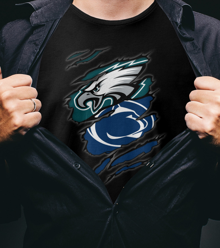 Eagles Penn State Nittany Lions Claw Marks Logo Fusion T-Shirt