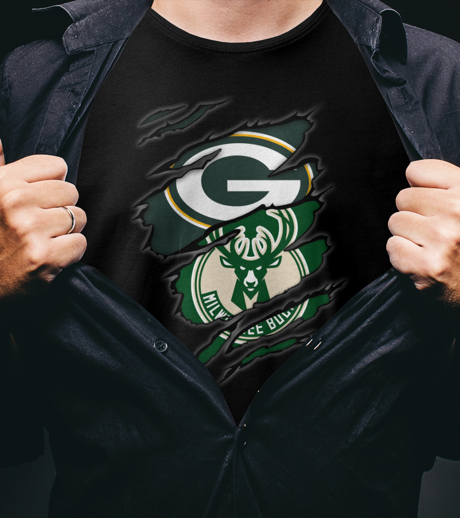 Green Bay Packers Milwaukee Bucks Fusion T-Shirt
