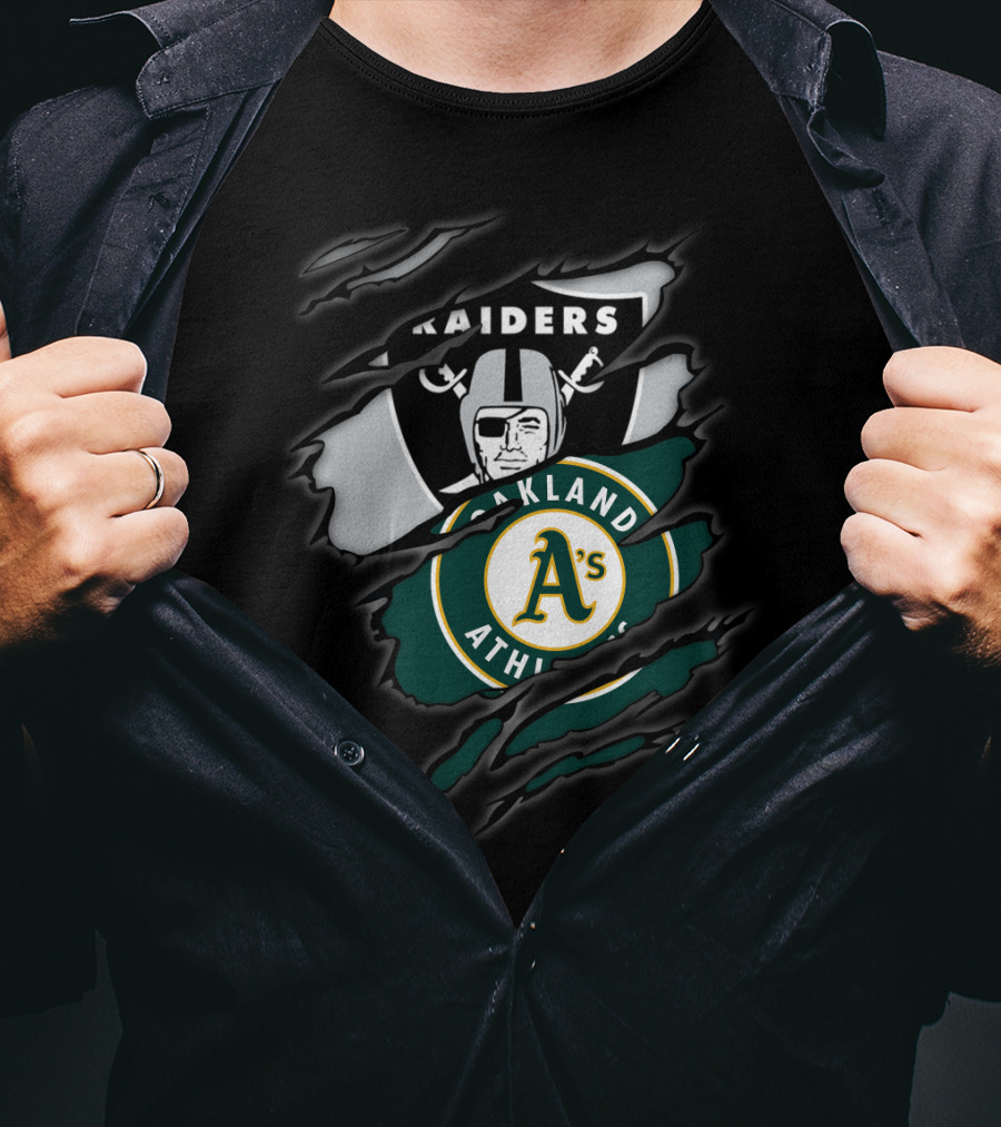 Raiders Oakland Athletics Logo Crossover T-Shirt