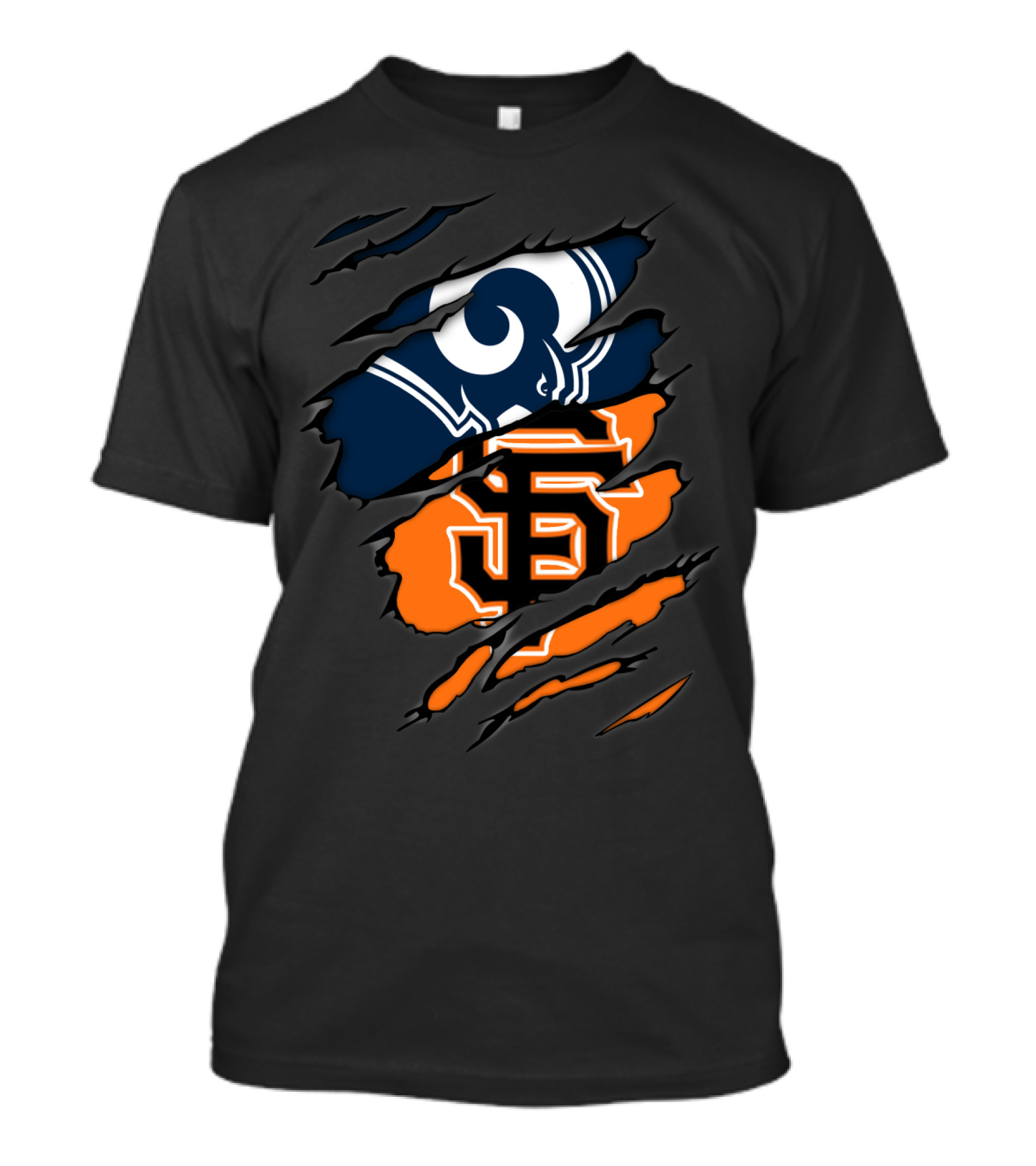 Rams Giants Logos Blue Orange T-Shirt