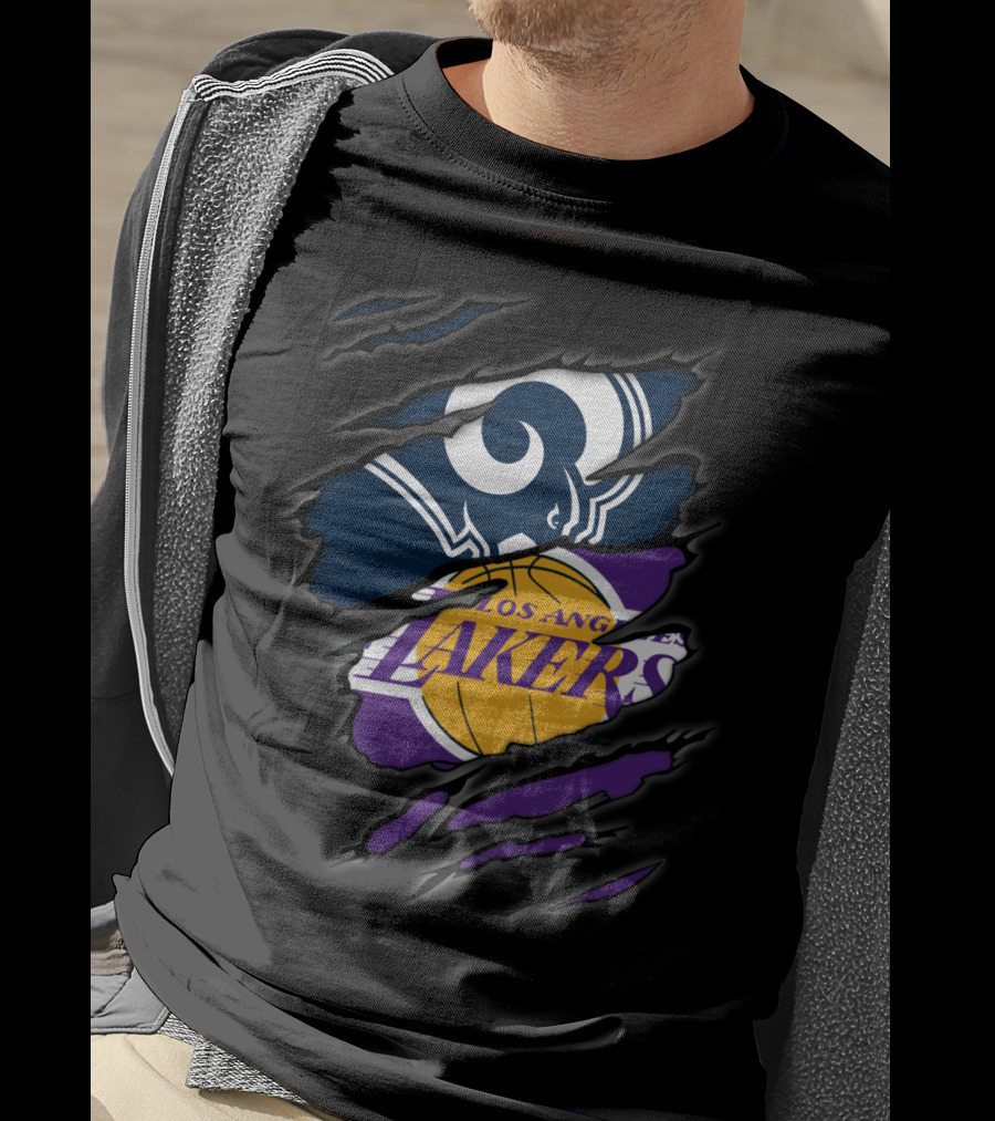 Los Angeles Rams Los Angeles Lakers Teams Fusion T-Shirt