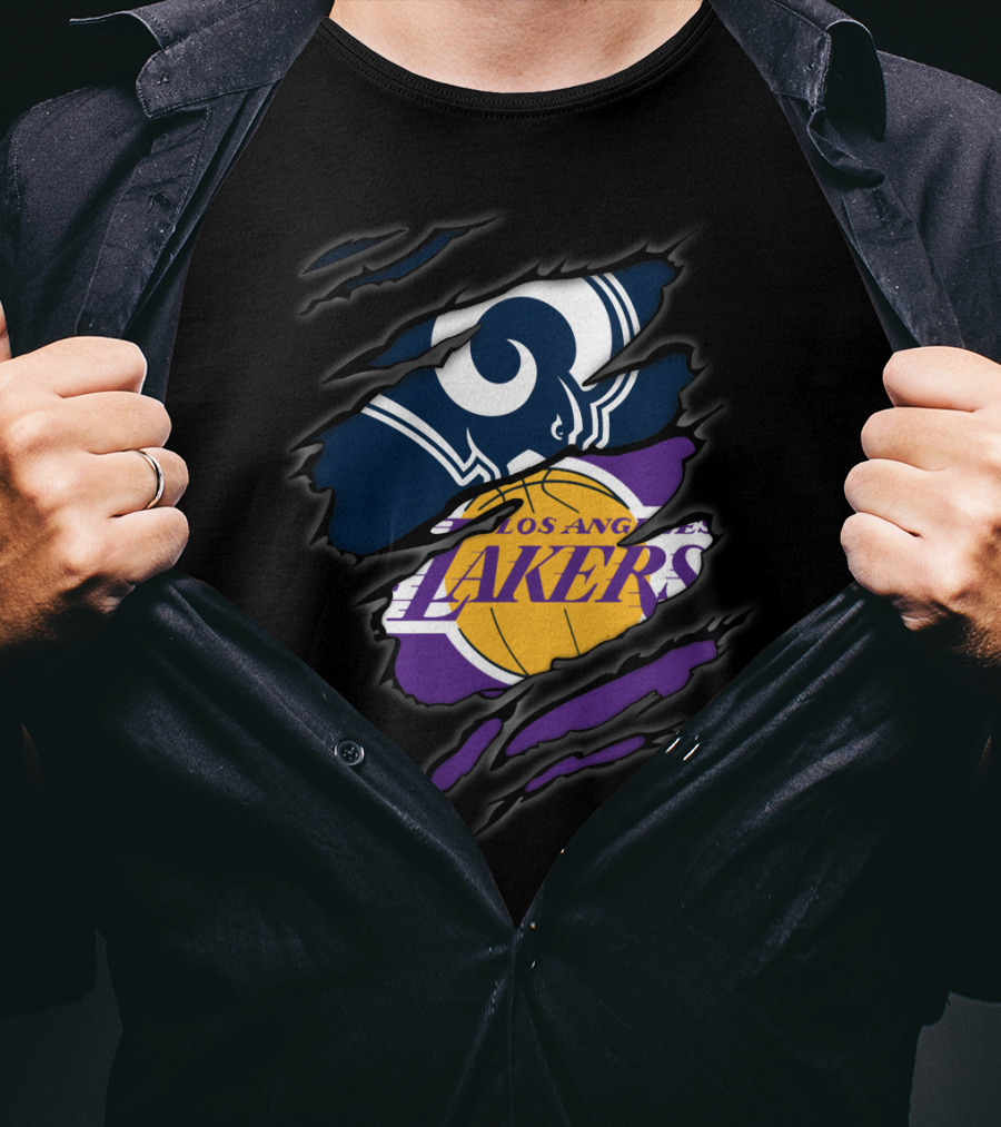 Los Angeles Rams Los Angeles Lakers Teams Fusion T-Shirt