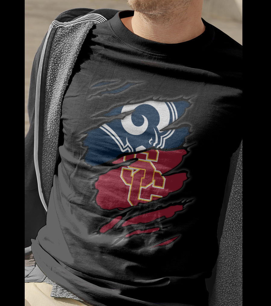 Los Angeles Rams USC Trojans Ripped Claw Marks T-Shirt