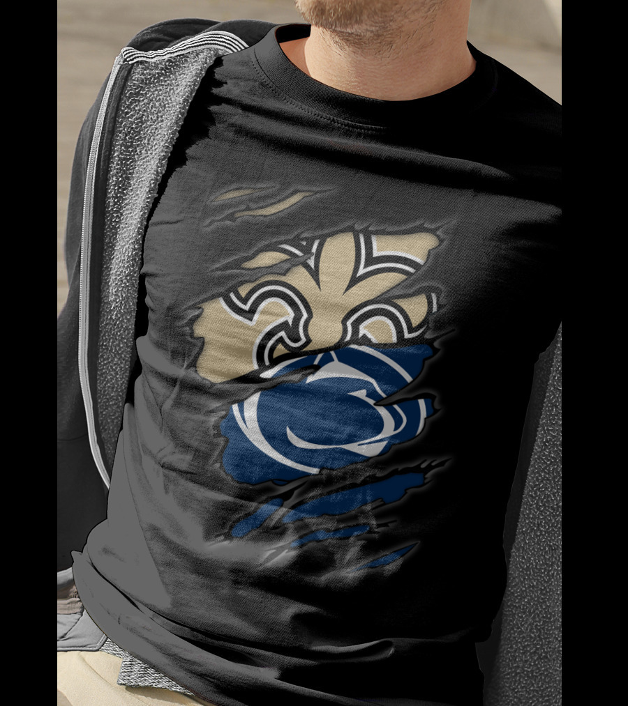 Saints Penn State Crossover Symbol Claw Marks T-Shirt