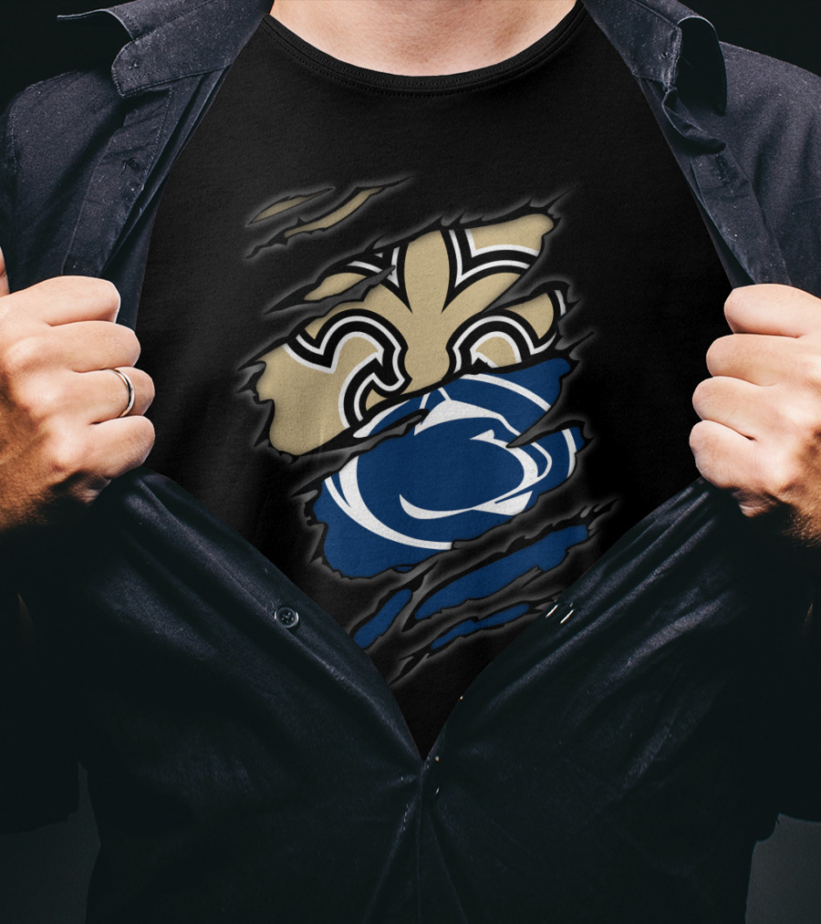 Saints Penn State Crossover Symbol Claw Marks T-Shirt