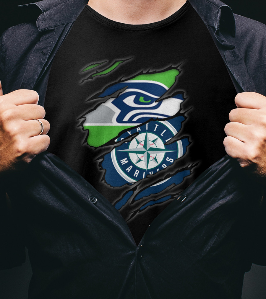 Seahawks Mariners Seattle Sports Crossover T-Shirt