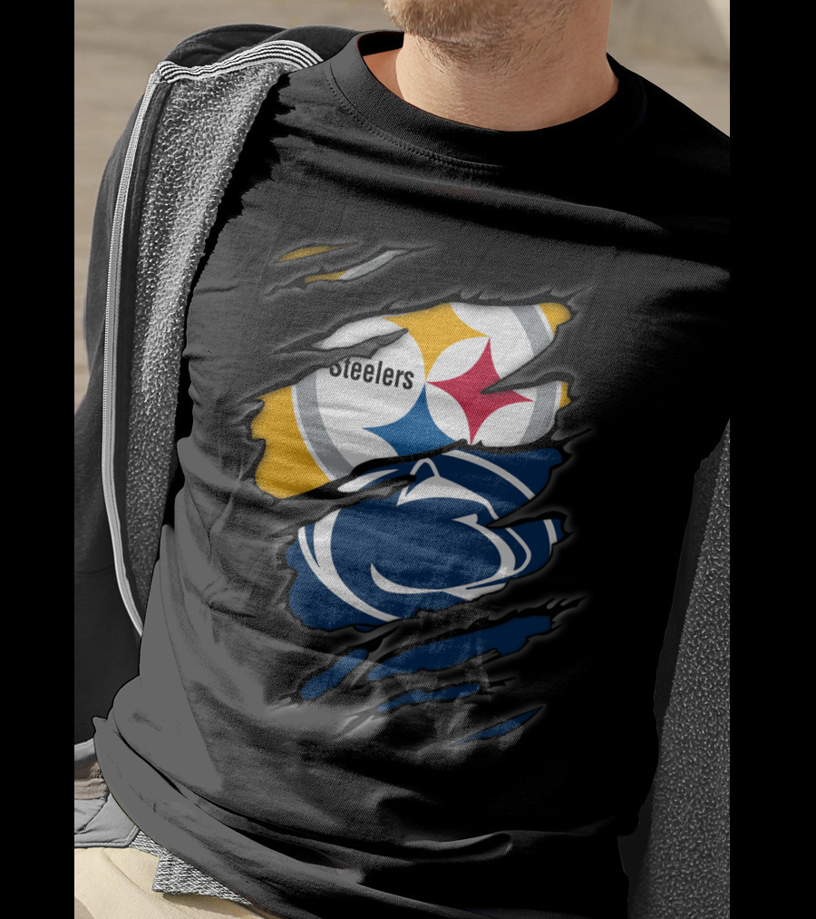 Steelers Penn State Logo Fusion Fan T-Shirt
