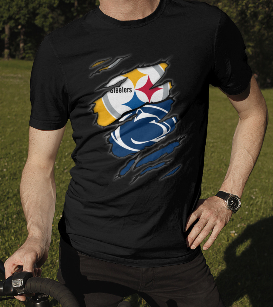 Steelers Penn State Logo Fusion Fan T-Shirt