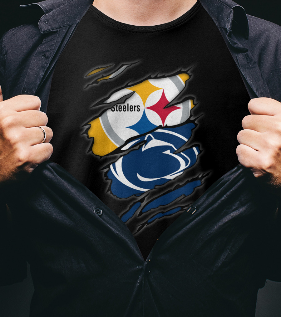 Steelers Penn State Logo Fusion Fan T-Shirt