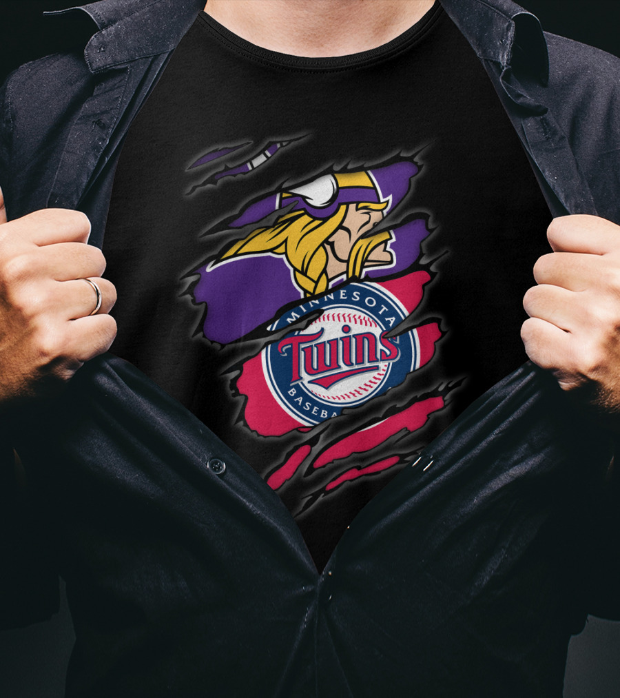 Minnesota Vikings Twins Baseball T-Shirt