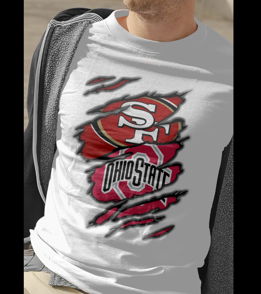 49ers SF Ohio State Buckeyes Logo Mashup T-Shirt
