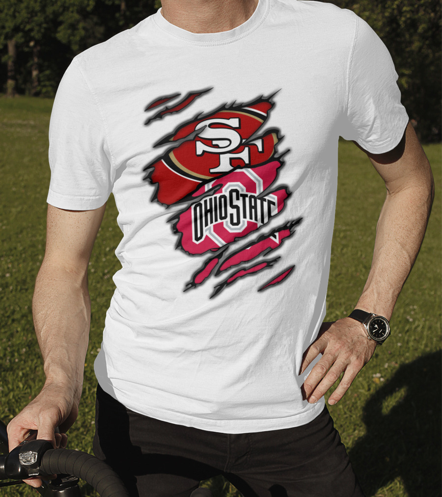 49ers SF Ohio State Buckeyes Logo Mashup T-Shirt