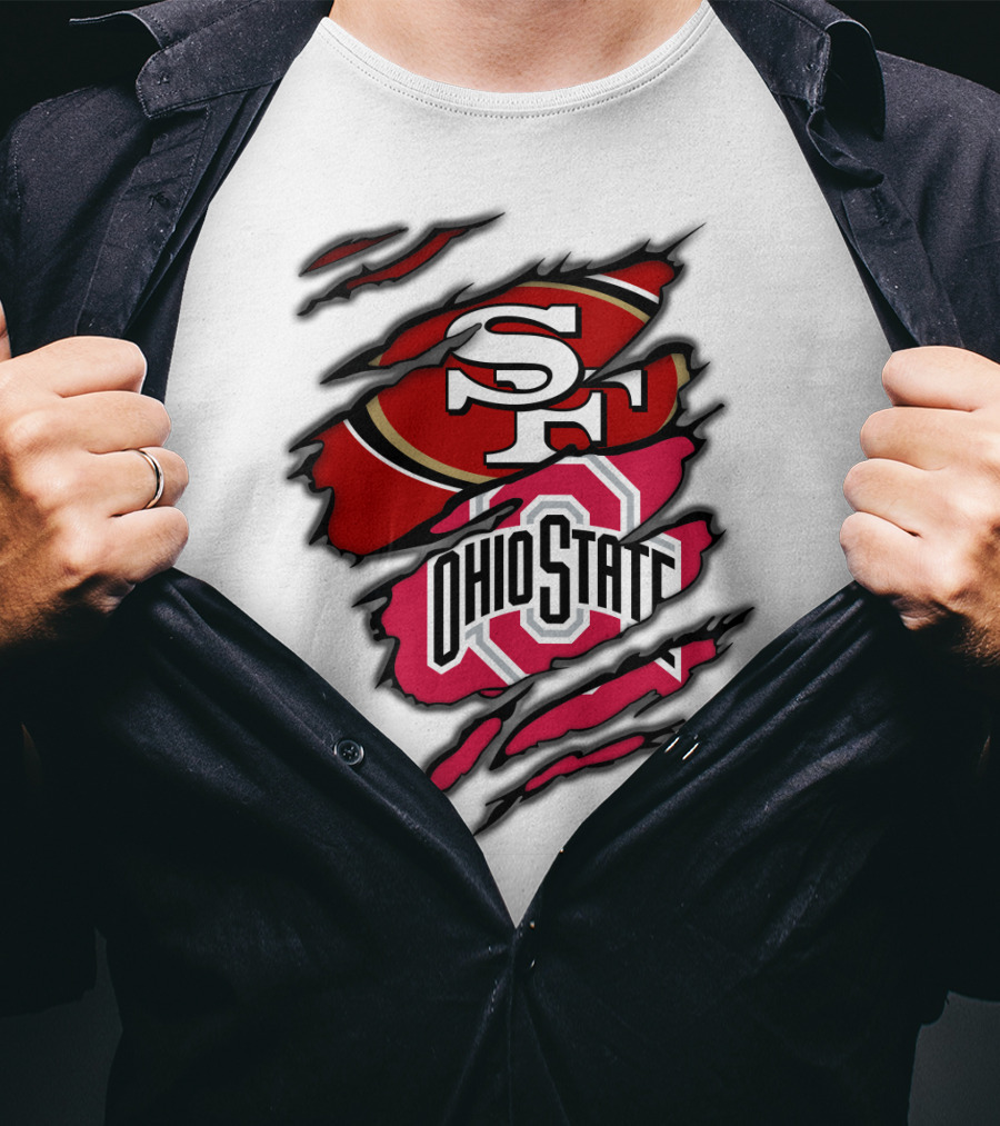 49ers SF Ohio State Buckeyes Logo Mashup T-Shirt