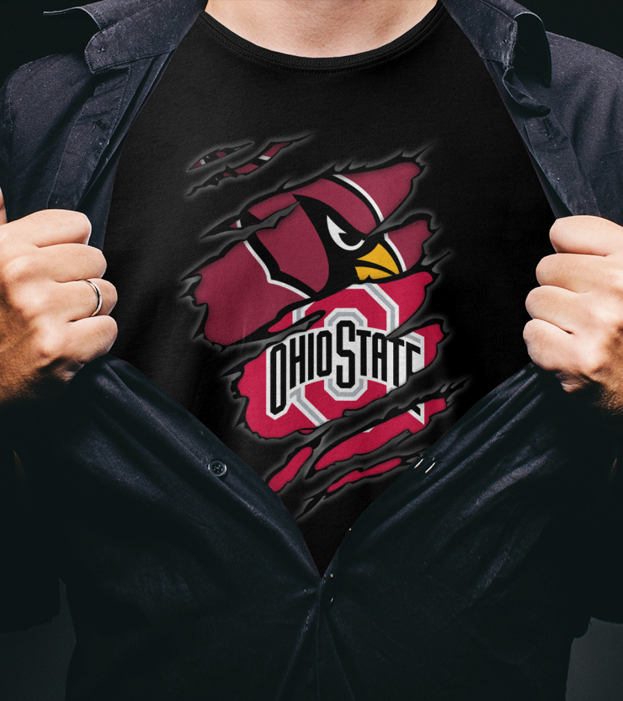 Cardinals Ohio State Buckeyes Torn T-Shirt
