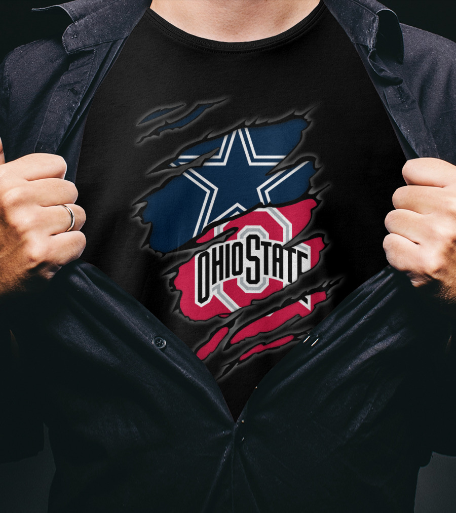 Dallas Cowboys Ohio State Buckeyes Fan Logo Mashup T-Shirt