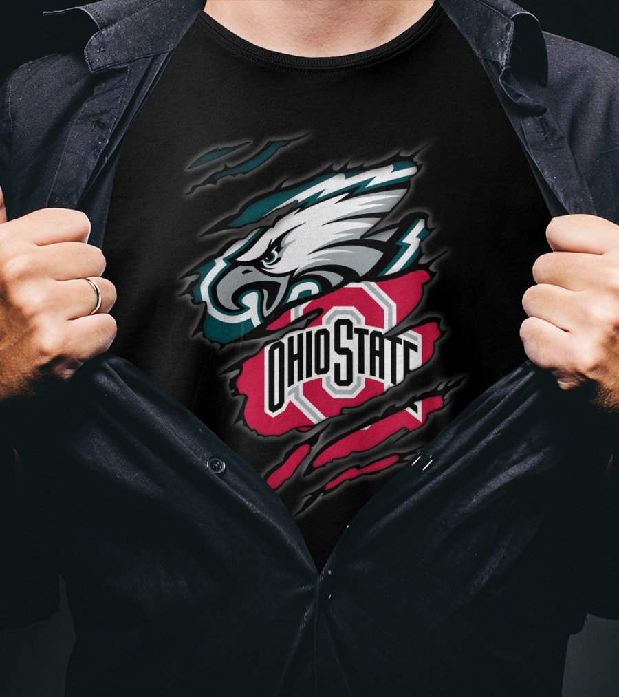 Philadelphia Eagles Ohio State Buckeyes Crossover T-Shirt