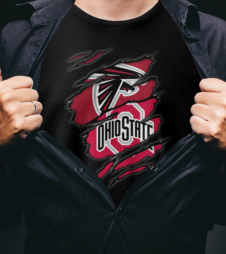 Falcons Ohio State Logo Ripped T-Shirt