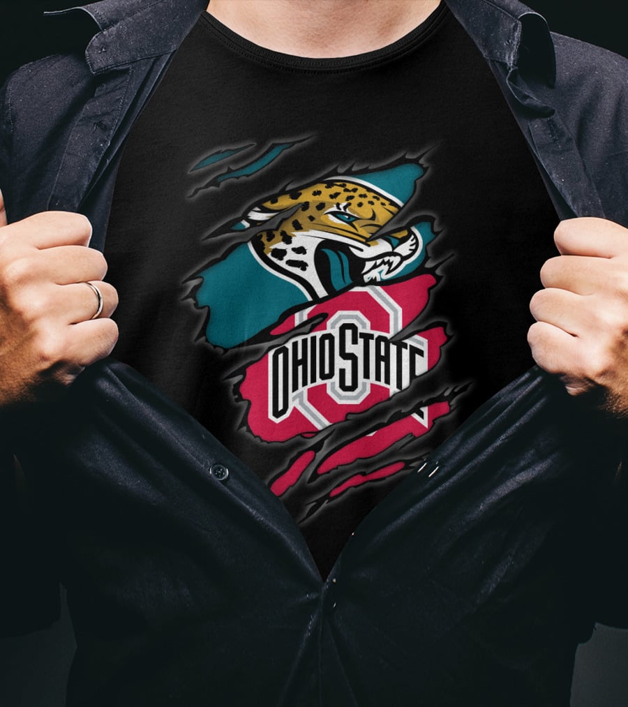 Jaguars Ohio State Claw Mark Logo Fusion T-Shirt