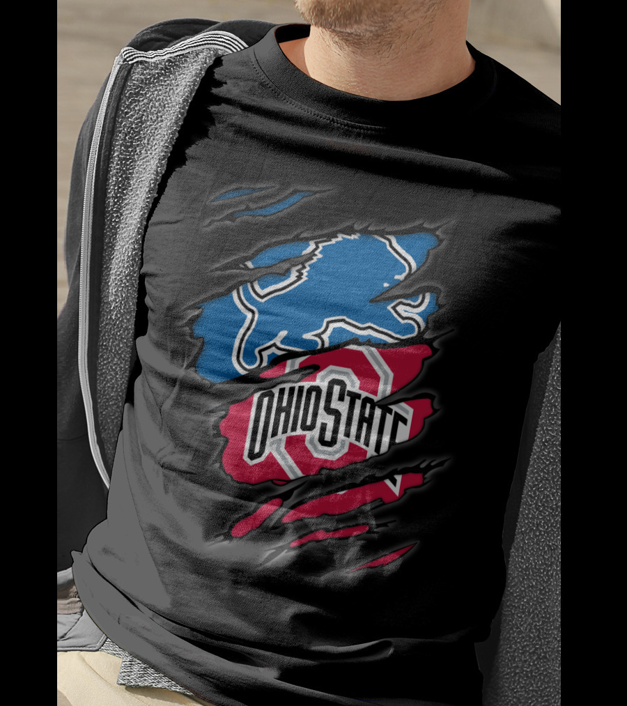 Detroit Lions Ohio State Buckeyes Fusion T-Shirt