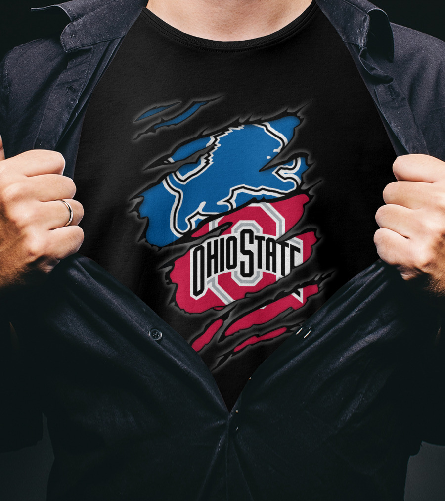 Detroit Lions Ohio State Buckeyes Fusion T-Shirt