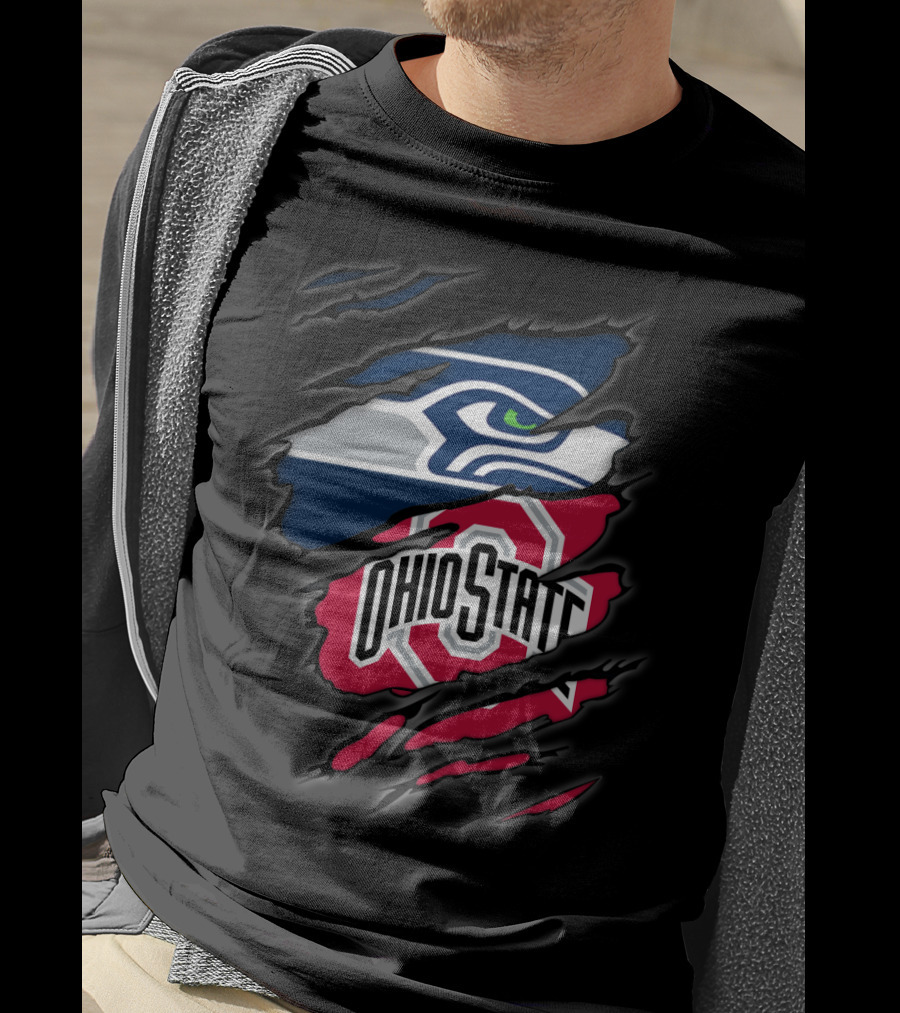 Seahawks Ohio State Logo Mashup Claw T-Shirt