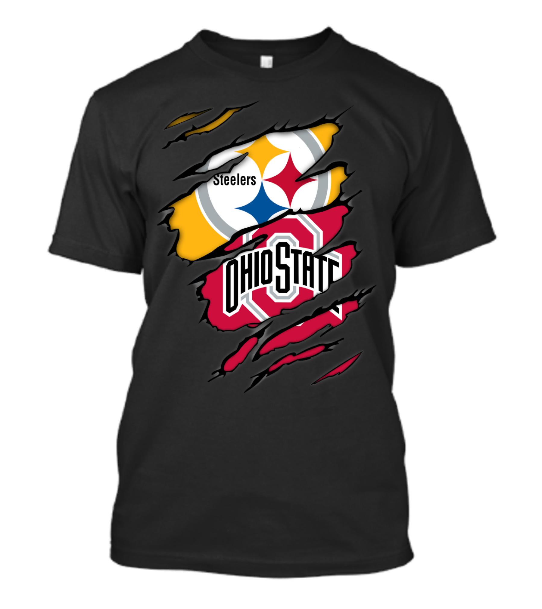 Steelers And Ohio State Logo Fusion T-Shirt