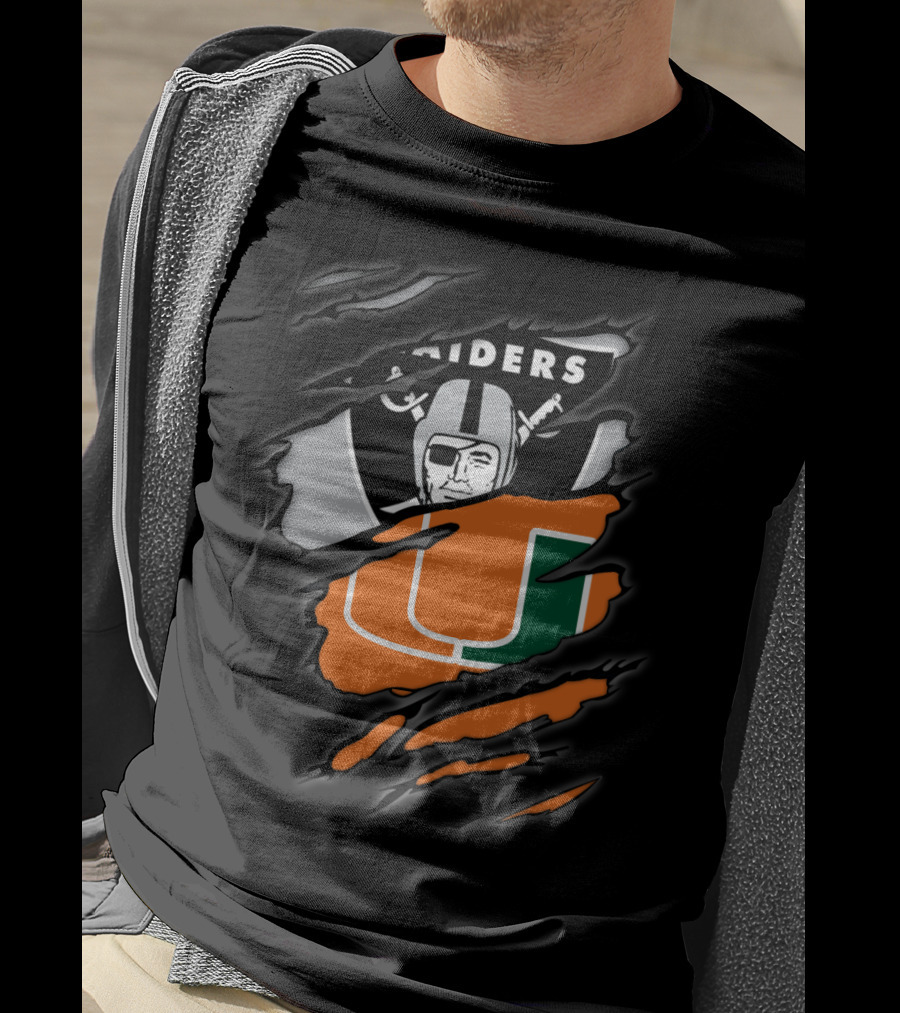 Raiders Miami Hurricanes Crossover T-Shirt