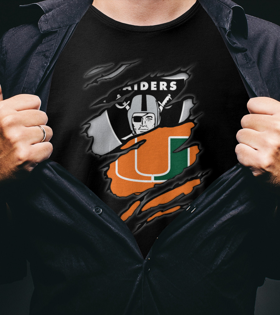 Raiders Miami Hurricanes Crossover T-Shirt