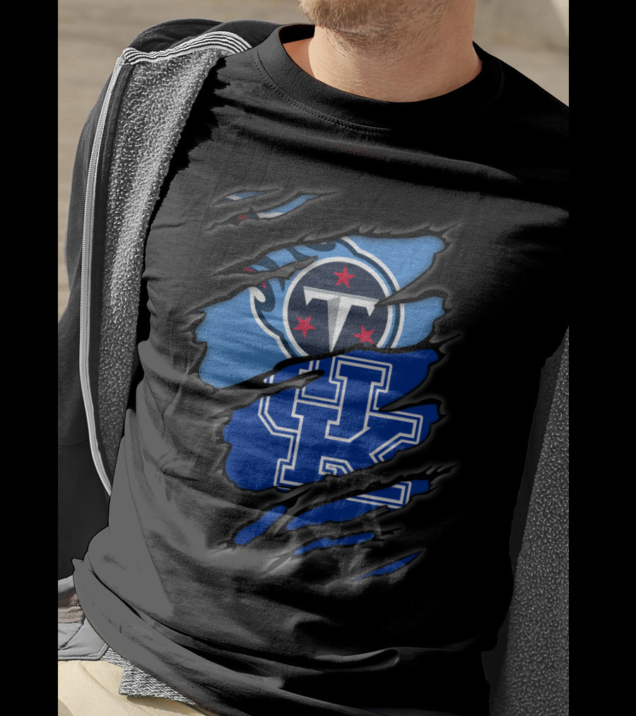 Tennessee Titans Logo With Kentucky Wildcats Emblem T-Shirt
