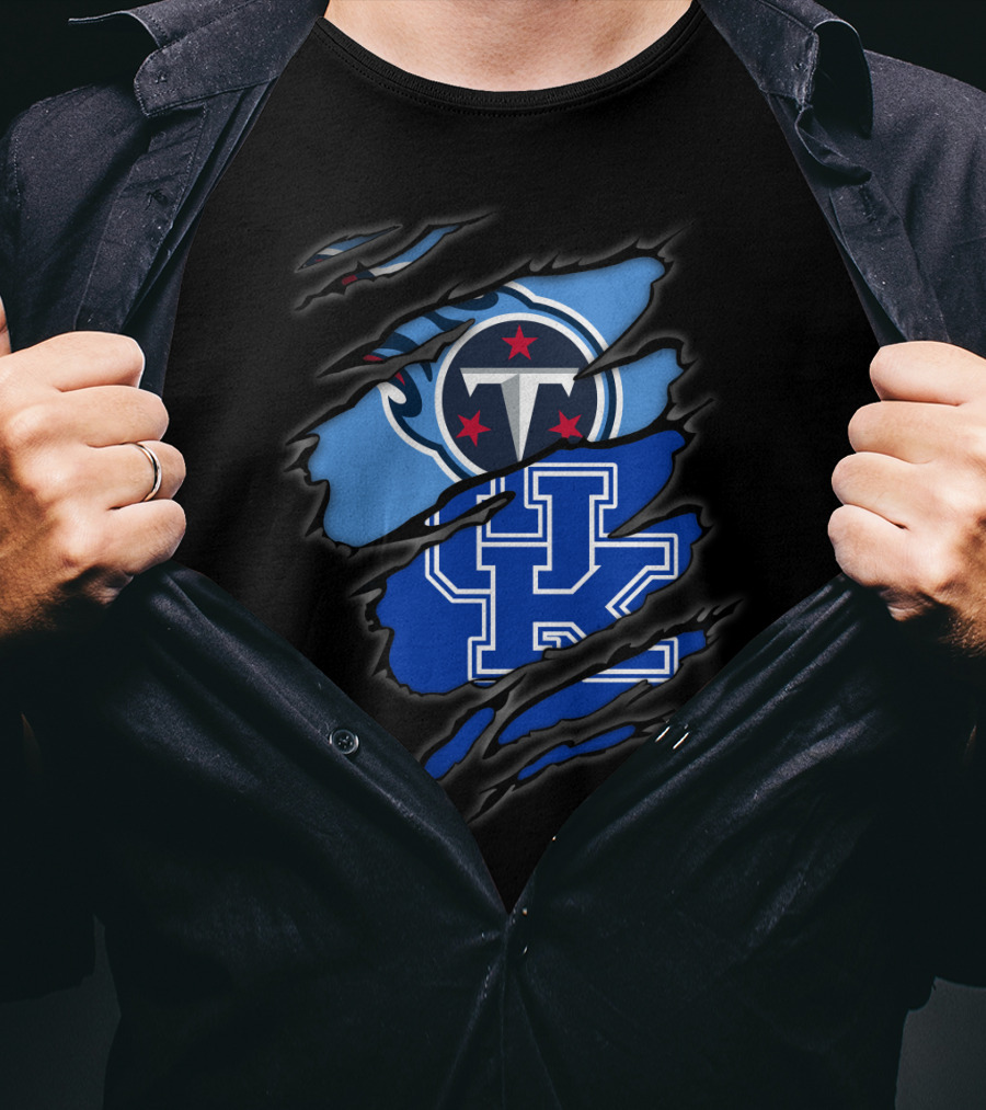 Tennessee Titans Logo With Kentucky Wildcats Emblem T-Shirt