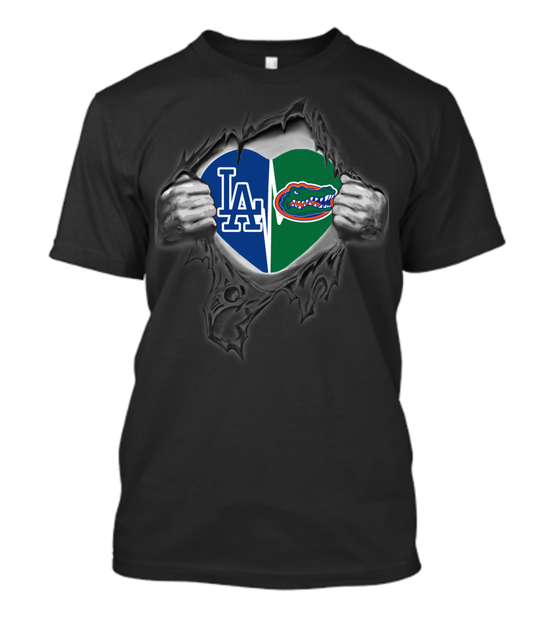 Dodgers LA Gators Heart Logo Fusion T-Shirt