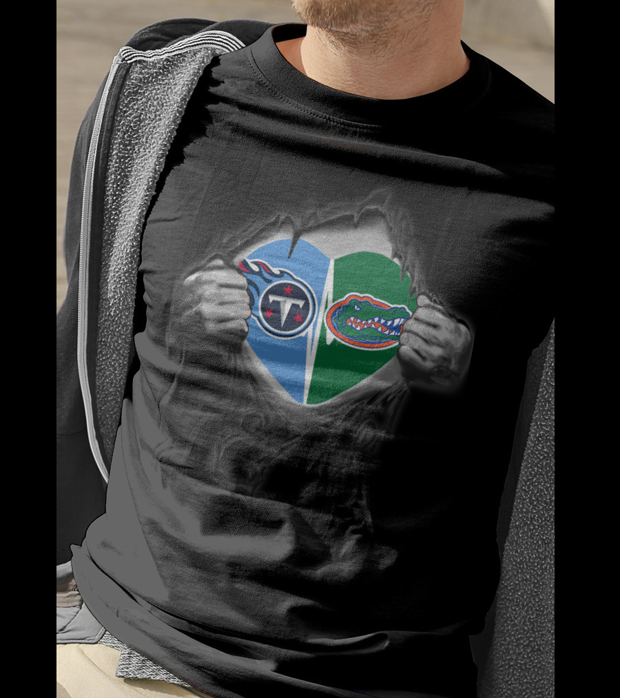 Tennessee Titans Florida Gators Heart Fusion T-Shirt