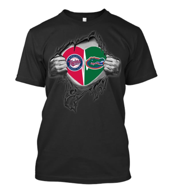 Minnesota Twins Baseball Florida Gators Heart T-Shirt