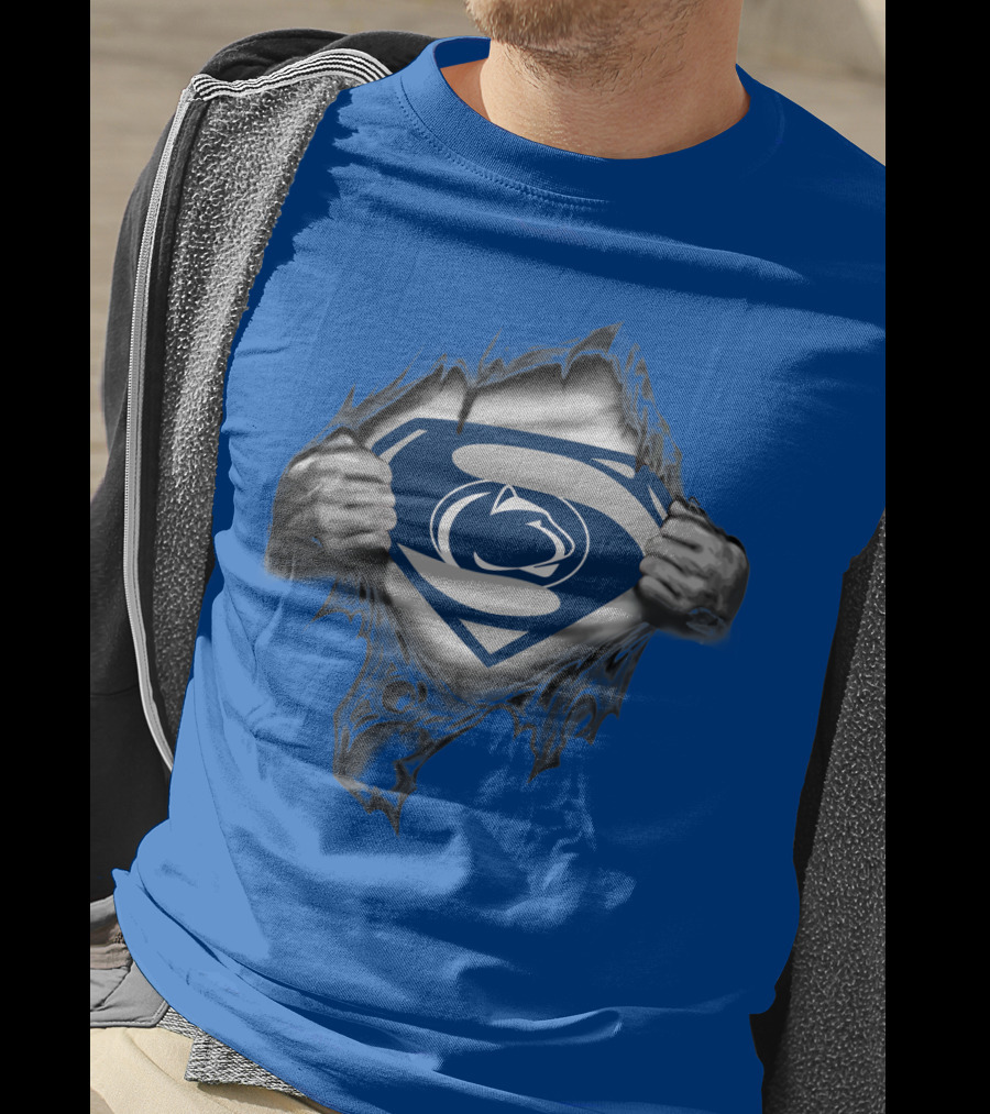 Penn State Nittany Lions Superman Logo Rip Open T-Shirt
