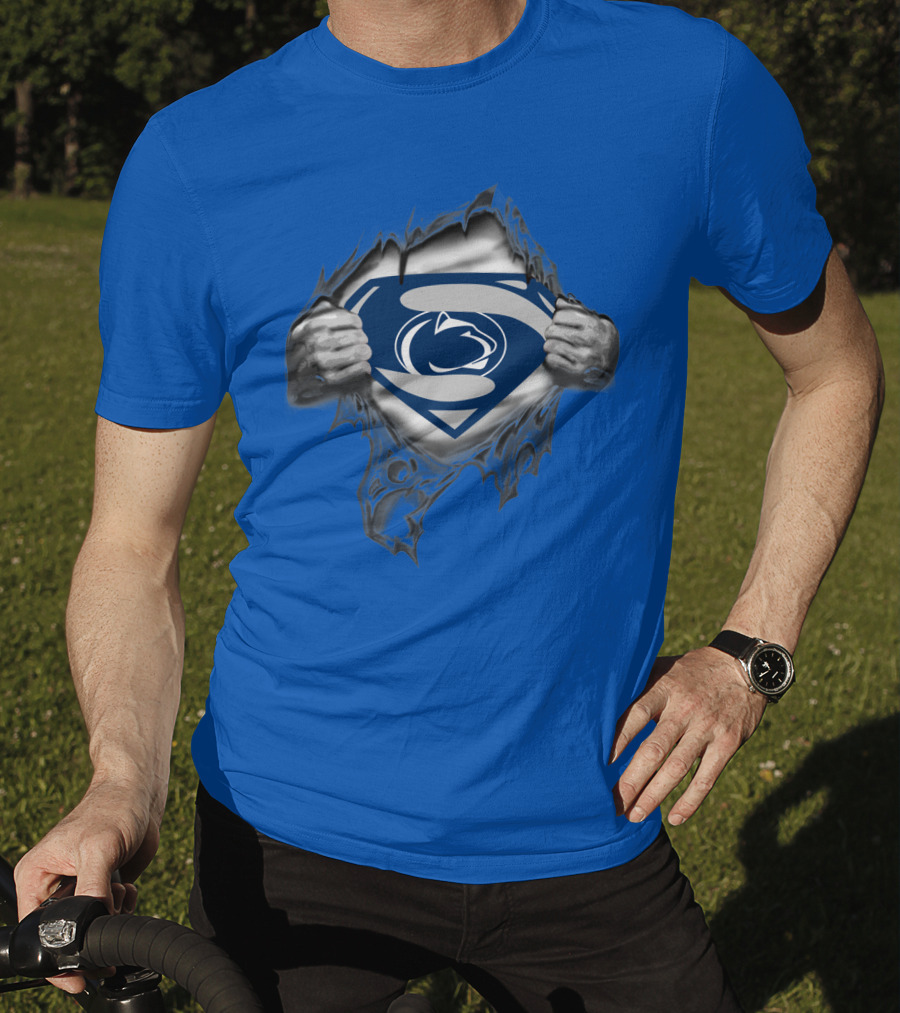 Penn State Nittany Lions Superman Logo Rip Open T-Shirt