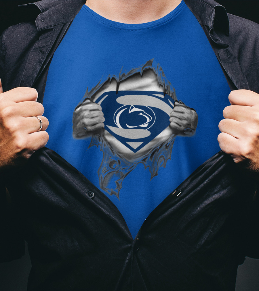 Penn State Nittany Lions Superman Logo Rip Open T-Shirt