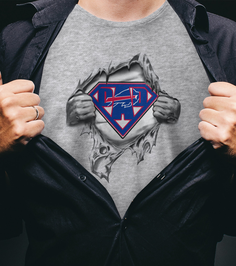 Bills Super Dad Buffalo Logo Shield T-Shirt