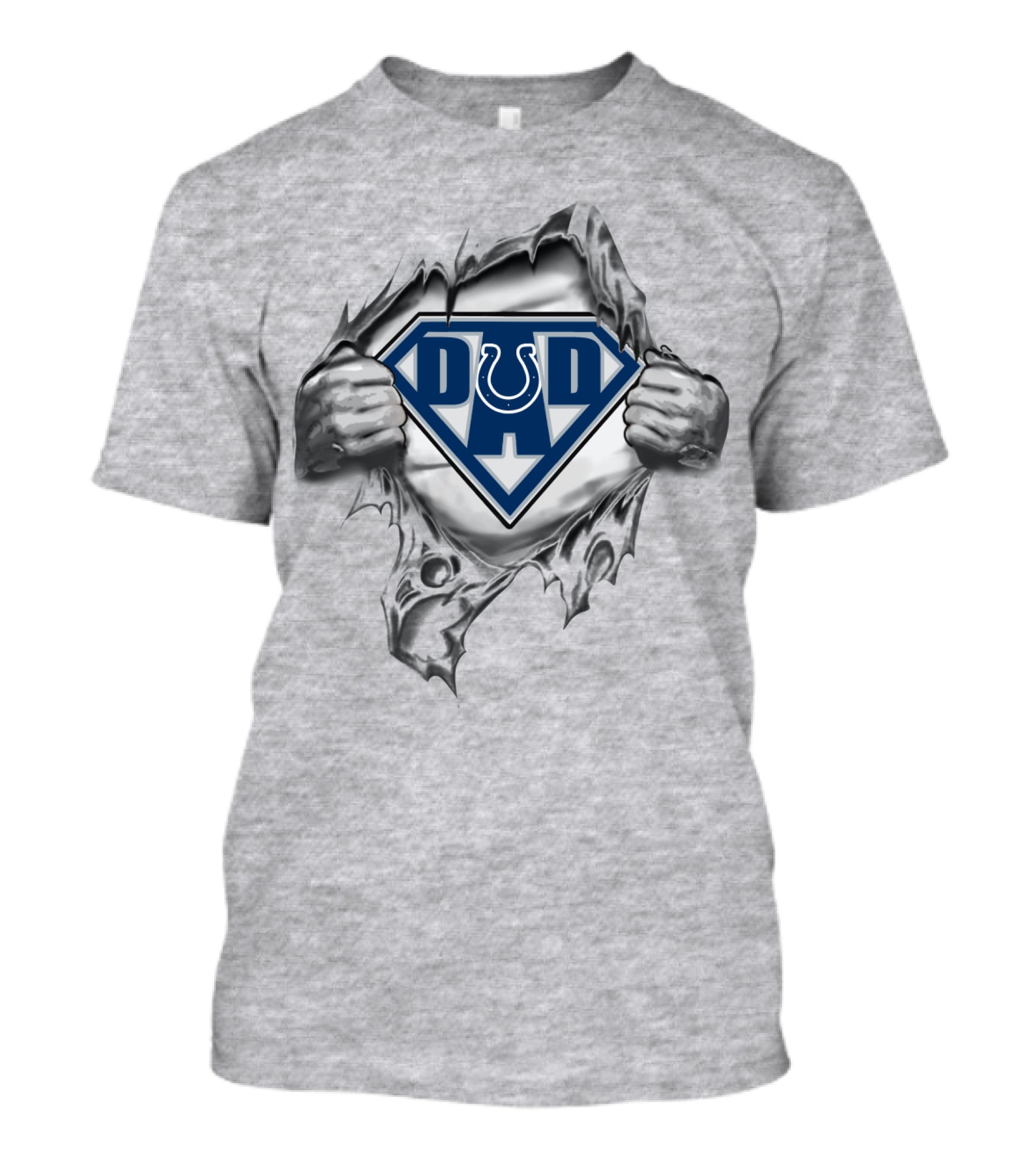 Colts Super Dad Logo Torn Metal Style T-Shirt