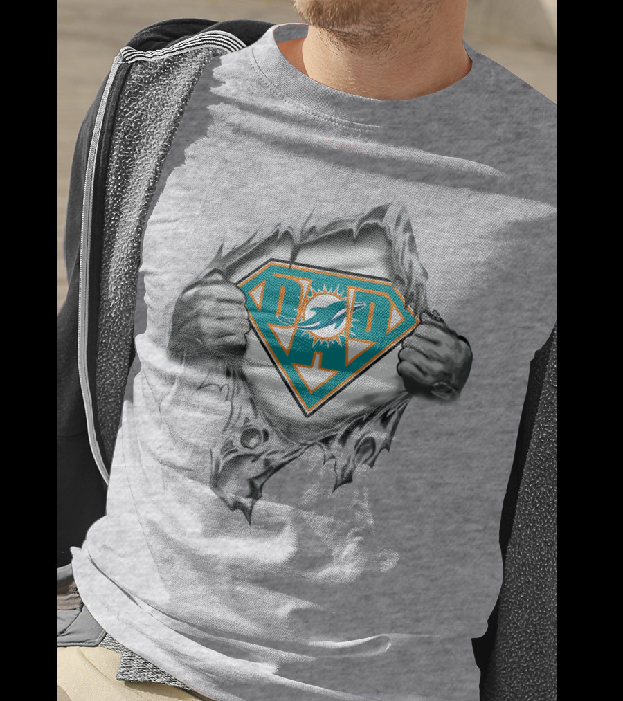 Miami Dolphins Superhero Logo Burst T-Shirt