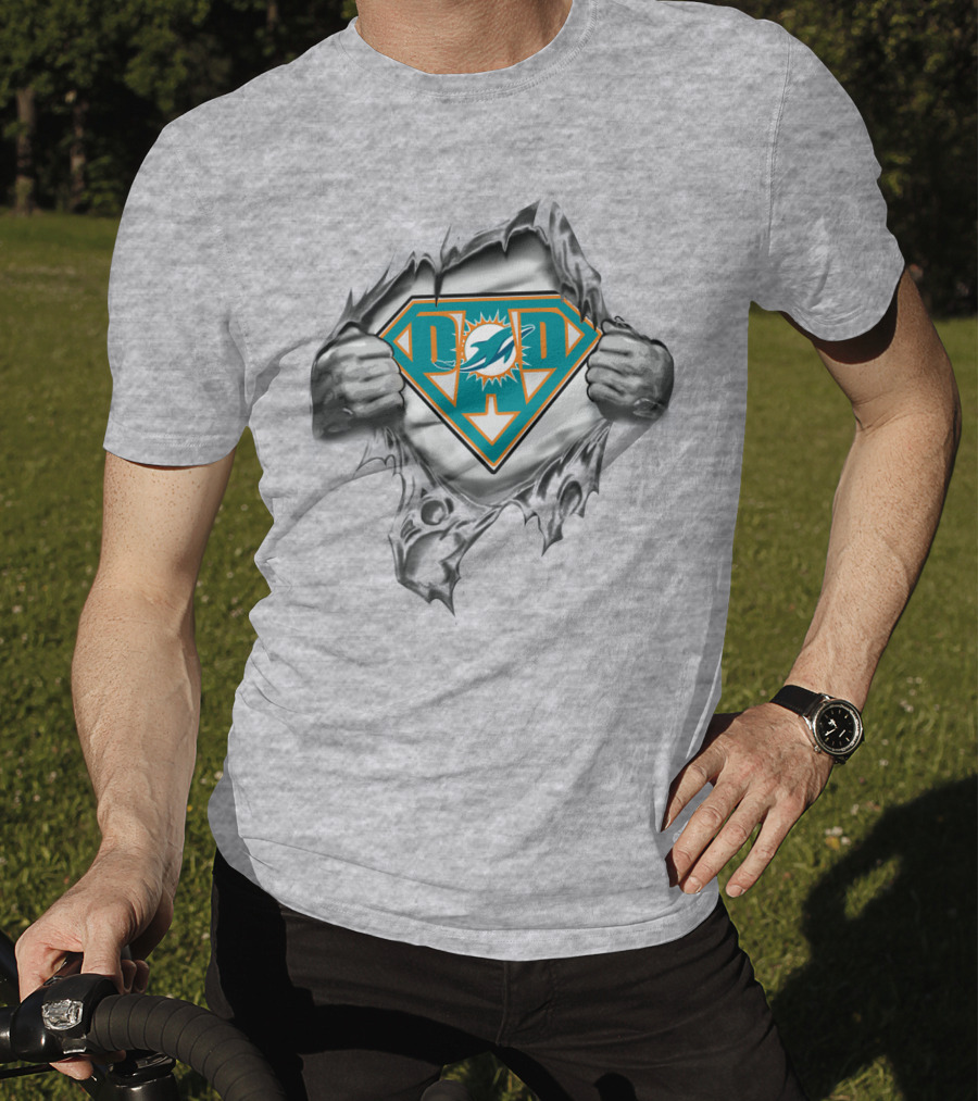 Miami Dolphins Superhero Logo Burst T-Shirt