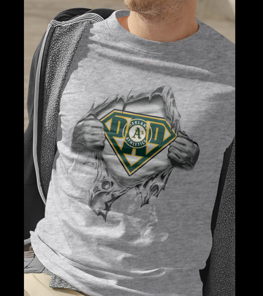 Oakland Athletics Dad Superhero Emblem T-Shirt