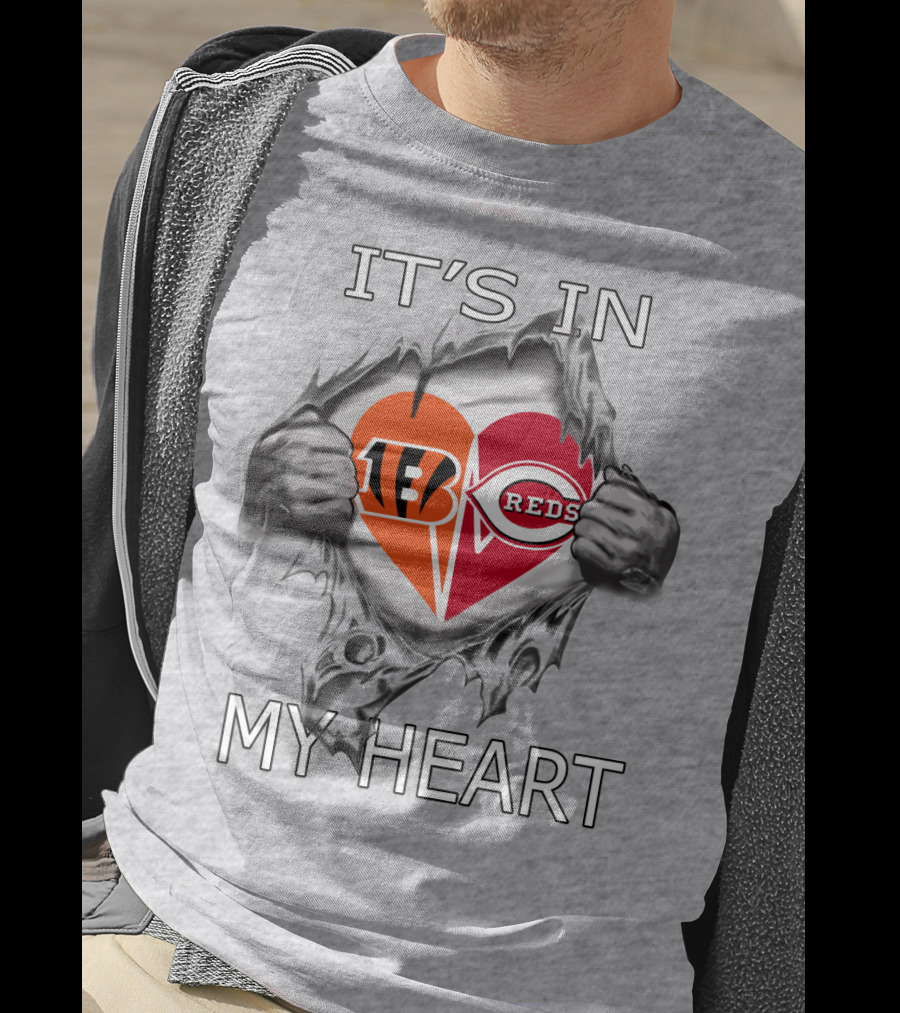 It's IN My Heart Bengals Reds T-Shirt