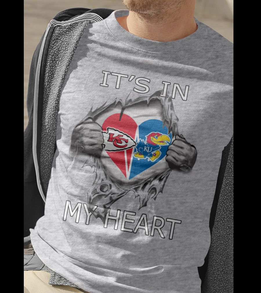 Its IN My Heart Kansas City Chiefs Kansas Jayhawks T-Shirt