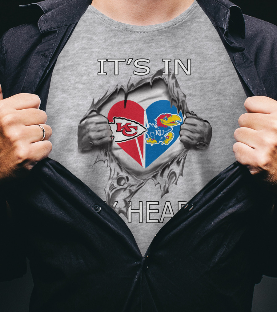 Its IN My Heart Kansas City Chiefs Kansas Jayhawks T-Shirt