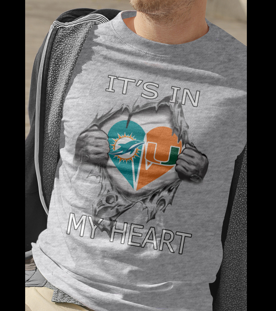 It's In My Heart Dolphins Hurricanes T-Shirt