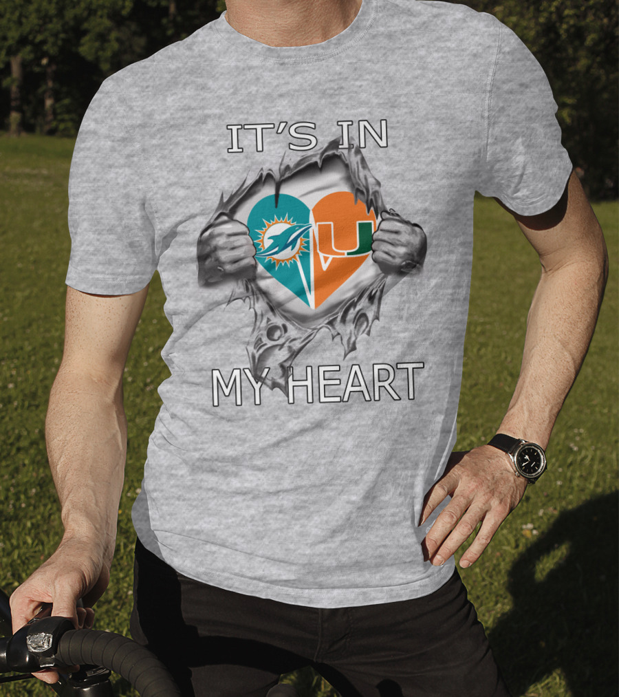 It's In My Heart Dolphins Hurricanes T-Shirt