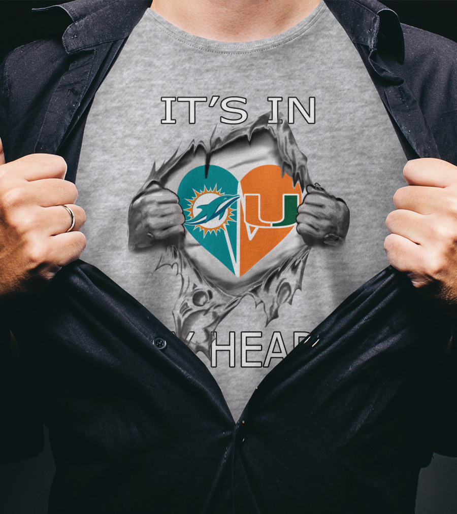 It's In My Heart Dolphins Hurricanes T-Shirt